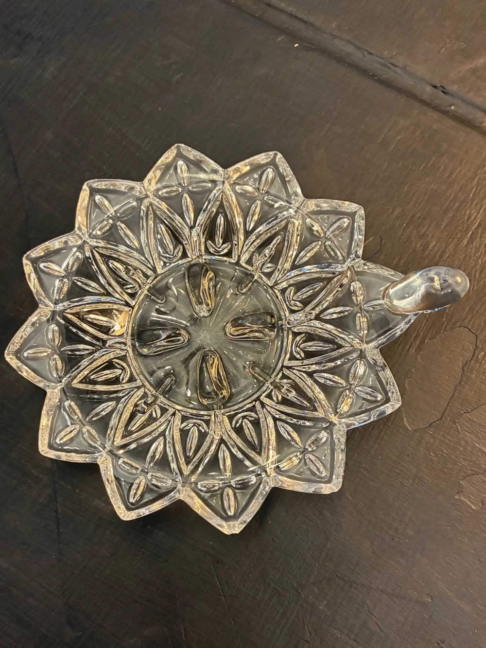 Vintage Federal Glass Petal Chime Candle Holder | Soap Dish Vanity Decor Floral